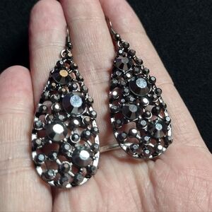 Black Crystal Teardrop Earrings